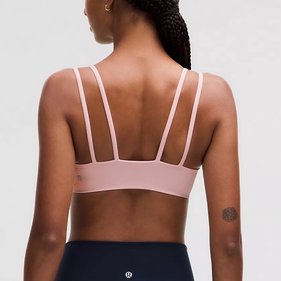Lululemon Strawberry Milkshake Like A Cloud Ribbed Bra Size M - Picture 3 of 8